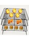 Layered Stackable Cooling Rack Black Nonstick Cooling Rack Mesh Grid Drying Stand Multi-Purpose Baking Cooling Rack