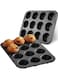 12 Cup Cupcake Baking tray Non-Stick Carbon Steel Muffin Tray Oven Baking Pan Heat Resistant Bakeware Pan perfect for making Cupcakes, Mini Pie, Tart and Muffins
