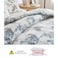 Luna Home Queen size, 6 pieces, duvet cover set, tree with blue and grey leaves.