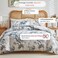 Luna Home King size, 6 pieces, duvet cover set, tree with blue and grey leaves.