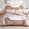 Luna Home King size 6 piece duvet cover set pink and gray floral print.