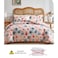 Luna Home King size 6 piece duvet cover set pink and gray floral print.