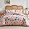 Luna Home King size 6 piece duvet cover set pink and gray floral print.