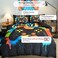 Luna Home Single size 4 piece bedding set with  duvet cover 3D black color.