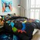 Luna Home Single size 4 piece bedding set with  duvet cover 3D black color.