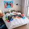 Luna Home Single size 4 piece bedding set with  duvet cover 3D white color.