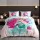 Luna Home Single size 4 piece bedding set with  duvet cover 3D mermaid design.