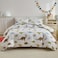 Luna Home Single size 4 piece bedding set with dinosaur pattern duvet cover.