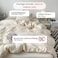 LUNAHOME-Single size 4 pieces bedding set, Washable Cotton Milky White Color.