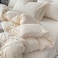LUNAHOME-Single size 4 pieces bedding set, Washable Cotton Milky White Color.