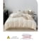 LUNAHOME-Single size 4 pieces bedding set, Washable Cotton Milky White Color.
