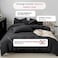 LUNAHOME-Single size 4 pieces bedding set, Washable Cotton Black Color.