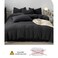 LUNAHOME-Single size 4 pieces bedding set, Washable Cotton Black Color.