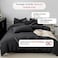 LUNAHOME-Queen size 6 Pieces bedding Set, Washable Cotton Black Color.