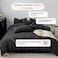 LUNAHOME-King size 6 Pieces bedding Set, Washable Cotton Black Color.
