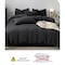 LUNAHOME-King size 6 Pieces bedding Set, Washable Cotton Black Color.