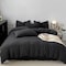 LUNAHOME-King size 6 Pieces bedding Set, Washable Cotton Black Color.