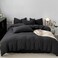 LUNAHOME-King size 6 Pieces bedding Set, Washable Cotton Black Color.