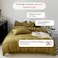 LUNAHOME-Queen size 6 Pieces bedding Set, Washable Cotton Khaki Color.