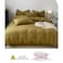 LUNAHOME-Queen size 6 Pieces bedding Set, Washable Cotton Khaki Color.