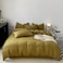 LUNAHOME-Queen size 6 Pieces bedding Set, Washable Cotton Khaki Color.
