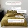 LUNAHOME-King size 6 Pieces bedding Set, Washable Cotton Khaki Color.