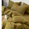 LUNAHOME-King size 6 Pieces bedding Set, Washable Cotton Khaki Color.