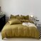 LUNAHOME-King size 6 Pieces bedding Set, Washable Cotton Khaki Color.