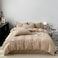 LUNAHOME-Single size 4 pieces bedding set, Washable Cotton Beige Color.
