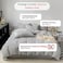 LUNAHOME-Single size 4 pieces bedding set, Washable Cotton Light Grey Color.