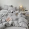 LUNAHOME-Single size 4 pieces bedding set, Washable Cotton Light Grey Color.