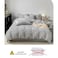 LUNAHOME-Single size 4 pieces bedding set, Washable Cotton Light Grey Color.