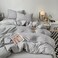 LUNAHOME-Queen size 6 Pieces bedding Set, Washable Cotton Light Grey  Color.