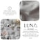 LUNAHOME-King size 6 Pieces bedding Set, Washable Cotton Light Grey  Color.