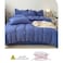 LUNAHOME-Queen size 6 Pieces bedding Set, Washable Cotton Blue Color.