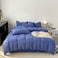 LUNAHOME-Queen size 6 Pieces bedding Set, Washable Cotton Blue Color.