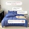 LUNAHOME-King size 6 Pieces bedding Set, Washable Cotton Blue Color.