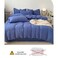 LUNAHOME-King size 6 Pieces bedding Set, Washable Cotton Blue Color.