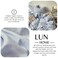 LUNAHOME-Queen size 6 Pieces bedding Set, Washable Cotton Light Blue  Color.