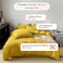 LUNAHOME-Queen size 6 Pieces bedding Set, Washable Cotton Yellow Color.