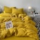 LUNAHOME-Queen size 6 Pieces bedding Set, Washable Cotton Yellow Color.