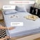 LUNAHOME-3 Pieces Fitted Bedsheet Set, Washable Cotton, Light Blue Color, King Size