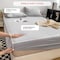 LUNAHOME-3 Pieces Fitted Bedsheet Set, Washable Cotton, Light Grey Color, Single Size.