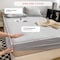 LUNAHOME-3 Pieces Fitted Bedsheet Set, Washable Cotton, Light Grey Color, King Size.