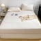 LUNAHOME-3 Pieces Fitted Bedsheet Set, Washable Cotton, Milky White Color, Queen Size.