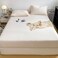LUNAHOME-3 Pieces Fitted Bedsheet Set, Washable Cotton, Milky White Color, Queen Size.
