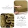 LUNAHOME-3 Pieces Fitted Bedsheet Set, Washable Cotton, Khaki Color, Single Size.