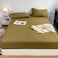LUNAHOME-3 Pieces Fitted Bedsheet Set, Washable Cotton, Khaki Color, King Size.