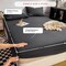 LUNAHOME-3 Pieces Fitted Bedsheet Set, Washable Cotton, Black Color, Single Size.