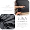 LUNAHOME-3 Pieces Fitted Bedsheet Set, Washable Cotton, Black Color, Single Size.